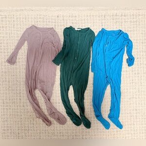Bundle of three Kyte baby pajamas - 12 to 18 month - snap footie sleepers bamboo